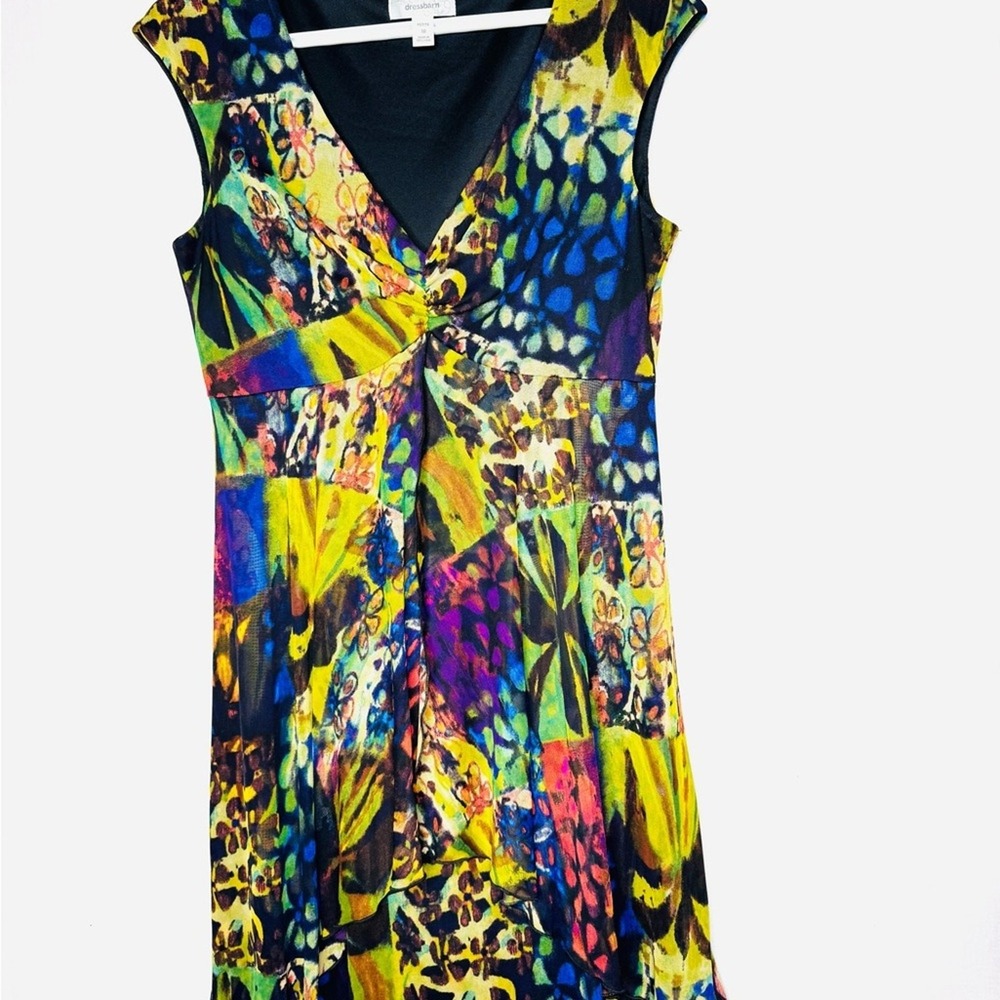 Dressbarn Women Y2K Babydoll Forest Fairy Midi Dress Sz 10P Mystical Whimsical - Picture 2 of 13
